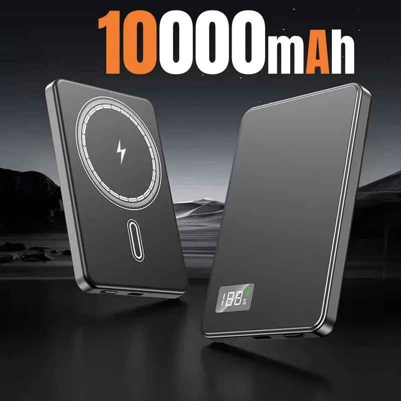Magnetic Wireless Power Bank 10,000 / 20,000 / 50,000mAh — PD 25W Fast Charge, 2x USB & Wireless Qi, Digital Display, LED Light