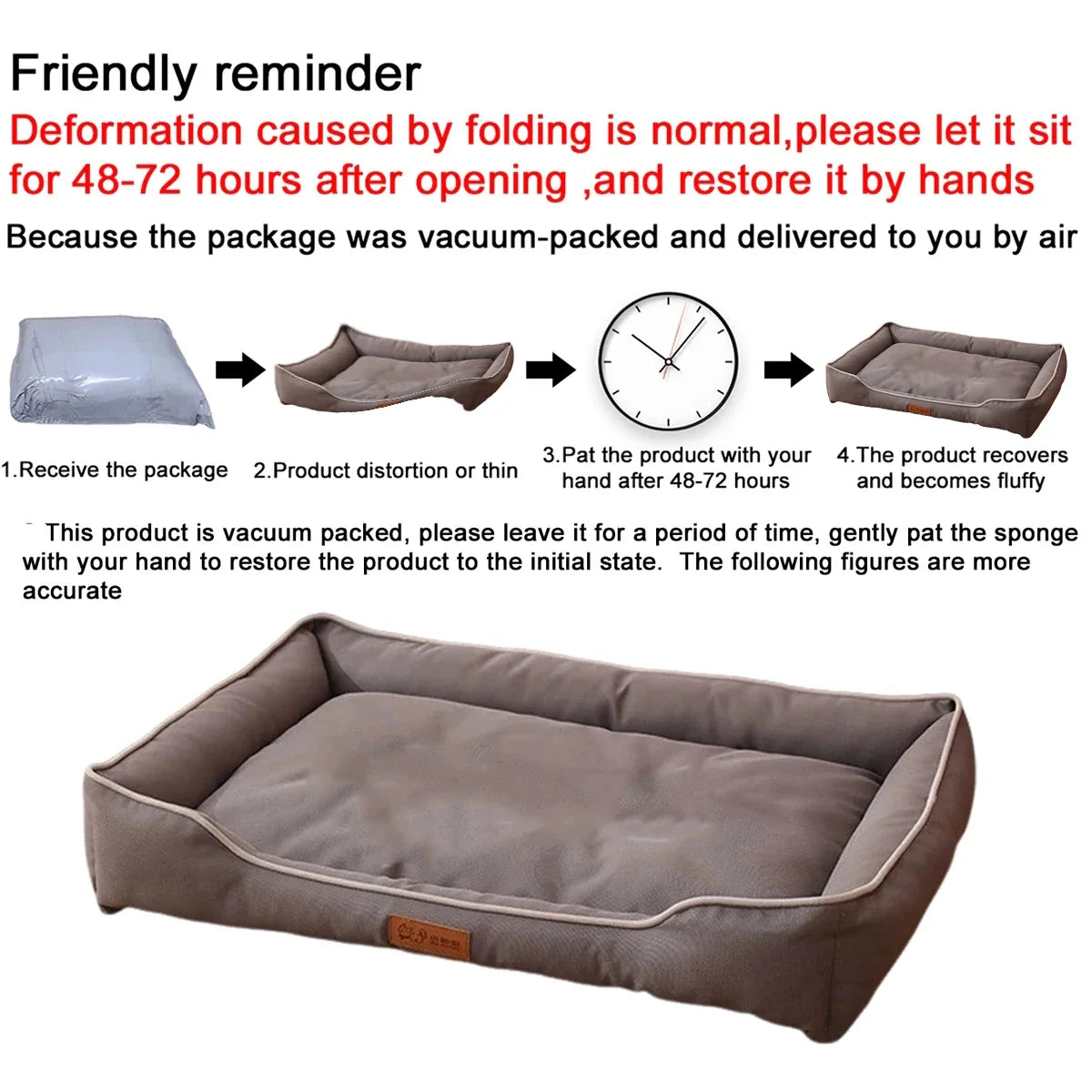 Four-Season Square Pet Bed Waterproof Thickened Bite-Resistant Dog & Cat Sofa Mattress – Sizes S-XXL (36–100 cm / 14–39 in)