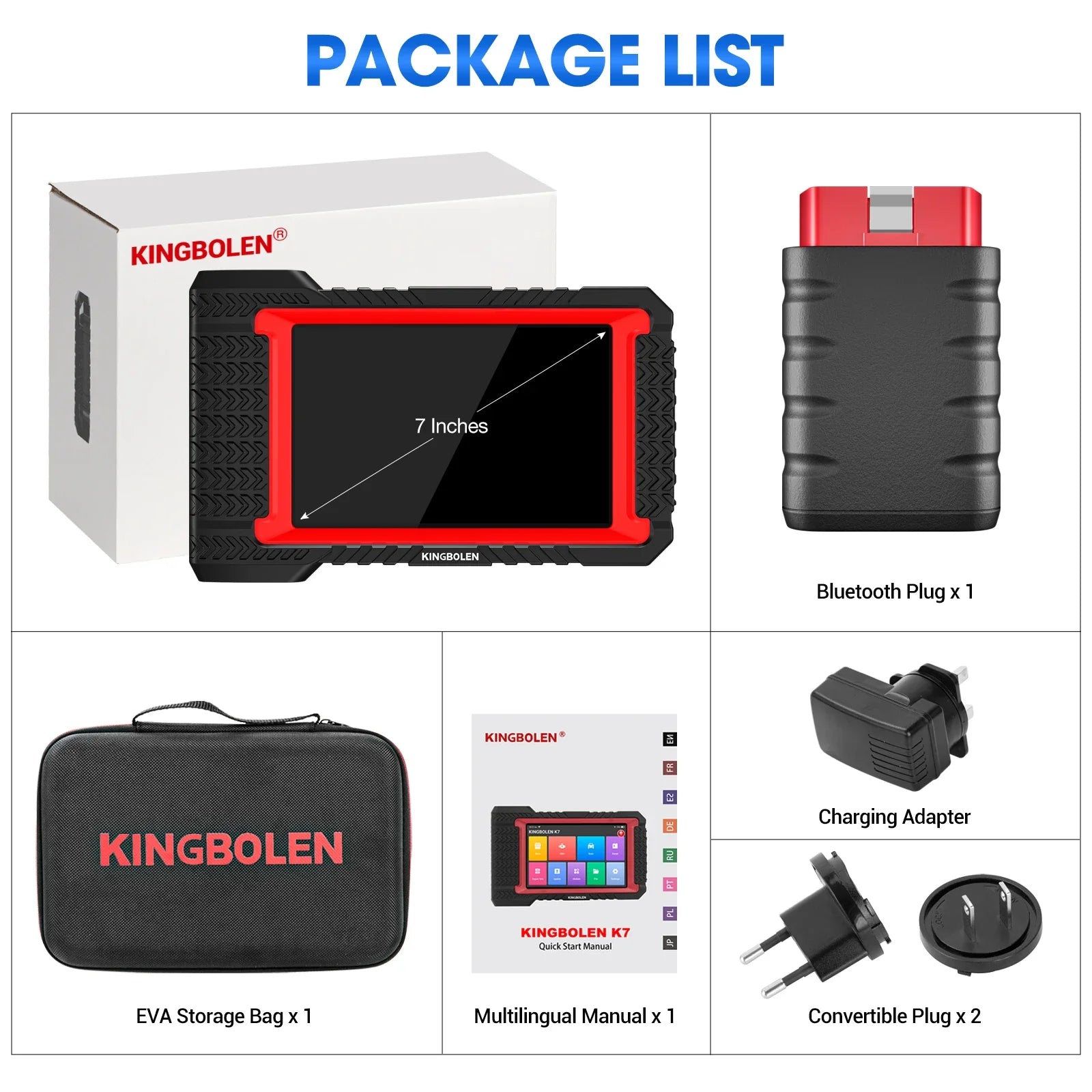 OBD2 Bluetooth Scanner 7-Inch (17.8 cm) Tablet Diagnostic Tool — Bi-Directional ECU Coding, 28+ Service Resets, FCA AutoAuth, 3-Year Free Updates