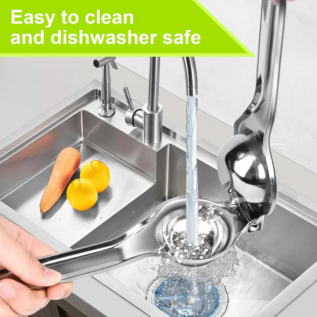Stainless Steel Handheld Lemon Squeezer - Manual Citrus Press Juicer for Lemon, Lime & Orange - Easy Clean Kitchen Tool