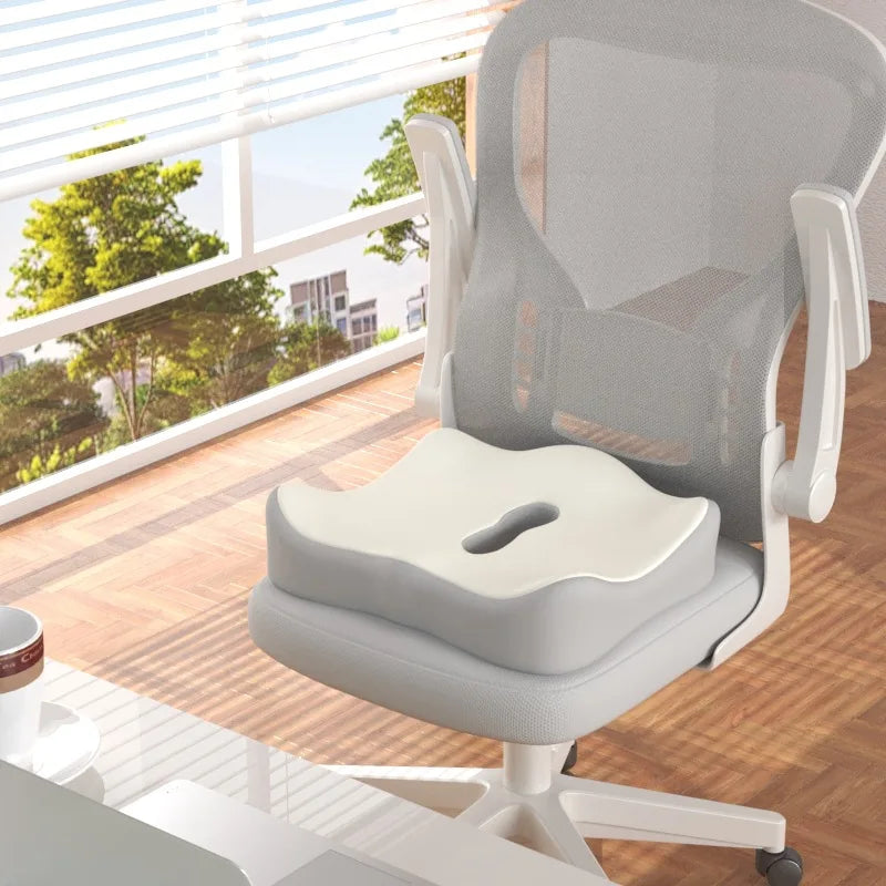 Memory Foam Seat Cushion with Removable Cover and Anti-Slip Base — Dining Chair Pad with Massage Support