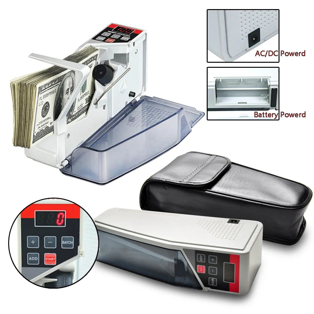 Portable Mini Money Counter - Compact Banknote & Currency Counting Machine, 600 pcs/min