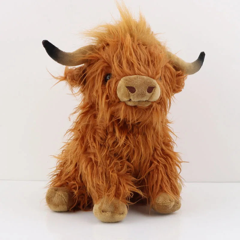 25cm (9.8in) Highland Cow Plush Toy Soft Stuffed Kawaii Animal for Kids Baby Gift Home Decor