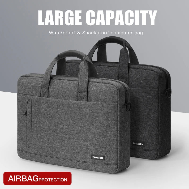 Canvas Laptop Sleeve Briefcase – Zippered Shoulder Handbag for 13.3, 14, 15, 15.6 & 17 Inch Laptops