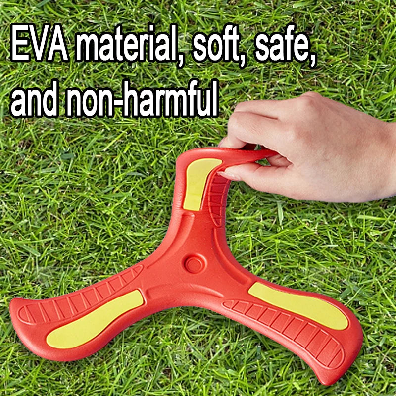 Soft Foam Boomerang Flying Disc (10.2 in / 26 cm) - Three-Leaf Cross Throwing Toy for Kids & Adults, Safe EVA Outdoor Toy