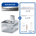 2.5L Automatic Stainless Steel Cat Water Fountain — 4000mAh Rechargeable Wireless Pet Water Dispenser with Motion Sensor