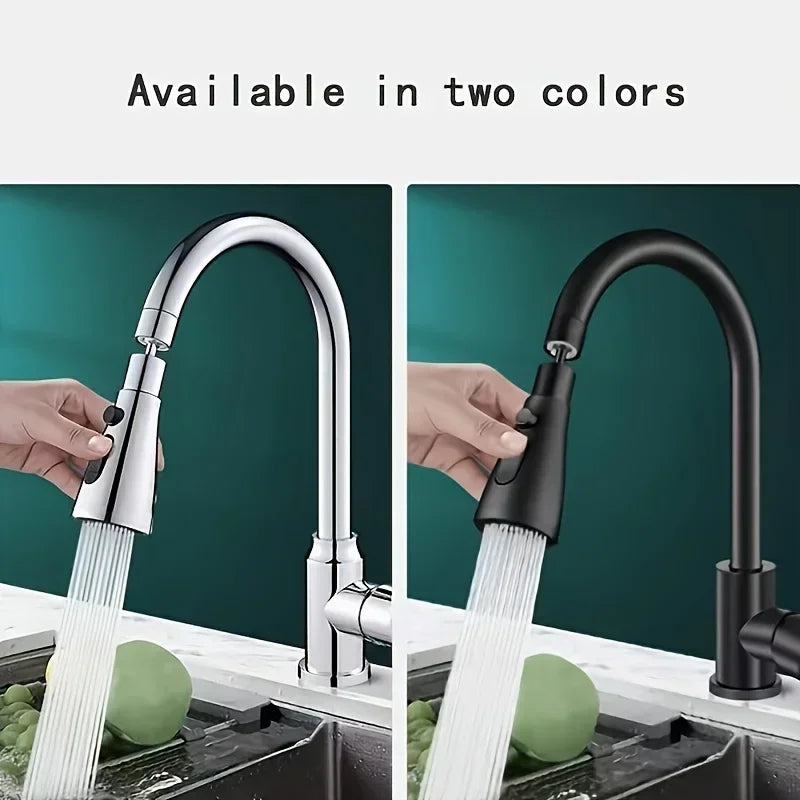 3-in-1 Kitchen Faucet Spray Head ABS Replaceable Sink Sprayer – 360° Rotating High-Pressure Nozzle