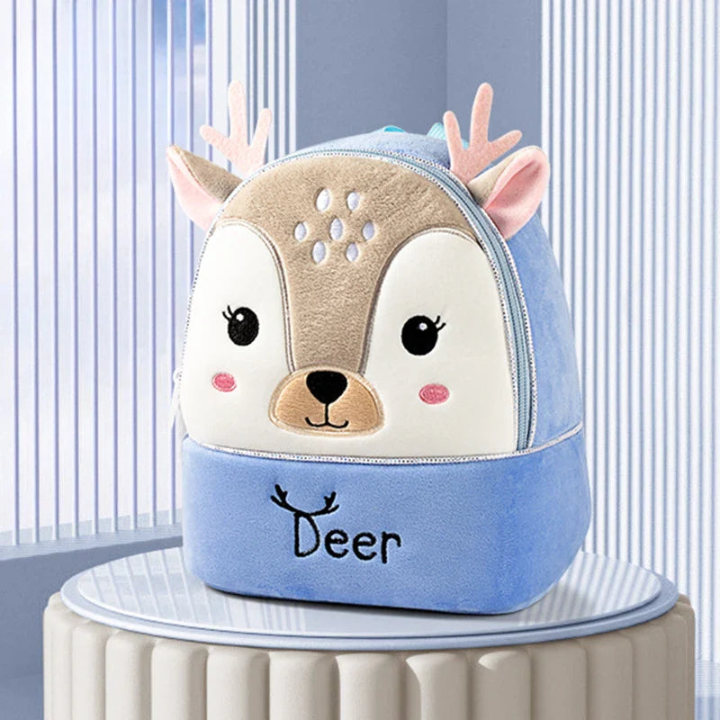 Plush Animal Anti-Lost Backpack for Toddlers & Preschool Kids - Cute Kindergarten Bag