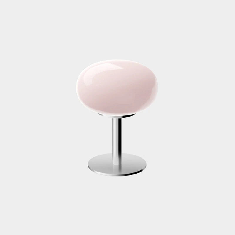 Macaron Glass Table Lamp - 2-Color E27 LED Bedside Lamp, Stained Glass Night Light for Bedroom (28cm x 18cm / 11in x 7in)