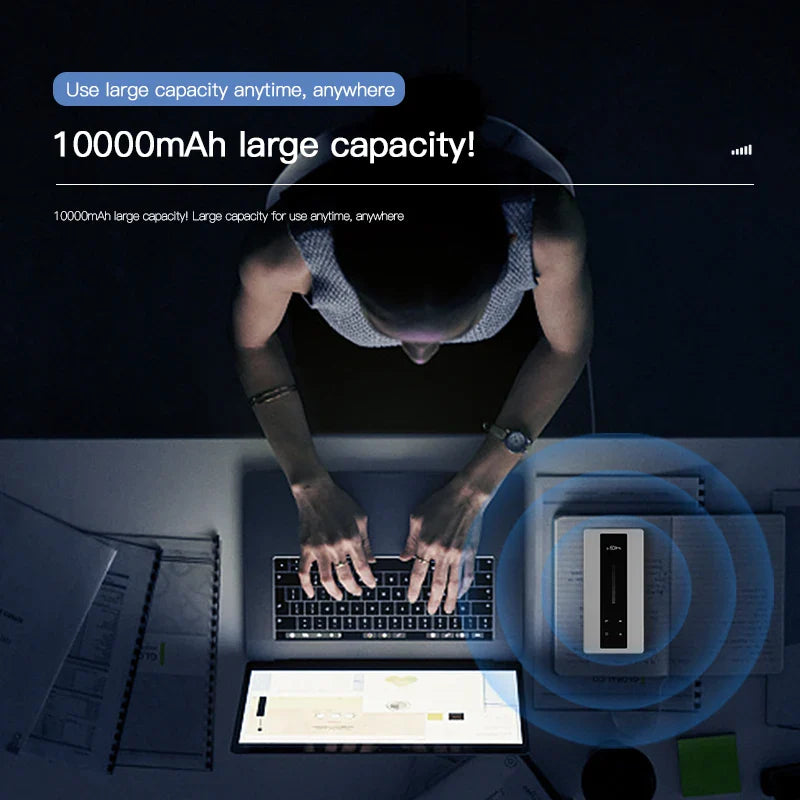 10000mAh 4G LTE Portable Router 150Mbps 2.4GHz Wi-Fi Hotspot CAT4 with Ethernet Port, WPS & Type-C Charging