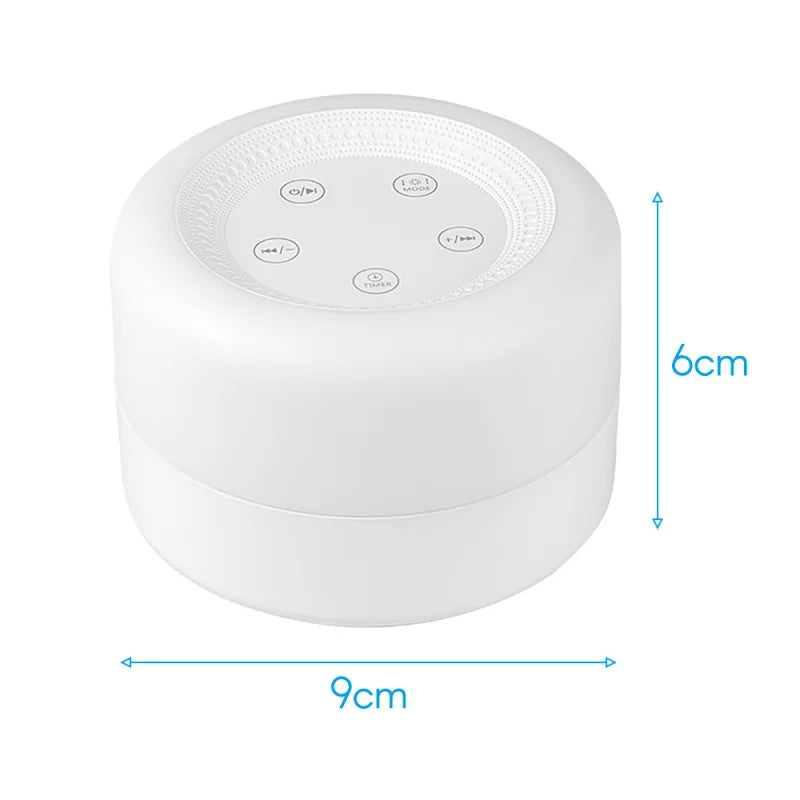 Portable White Noise Machine with Night Light – 12 Soothing Sounds, 7 Color Lights, Timer & Rechargeable Battery for Baby Sleep