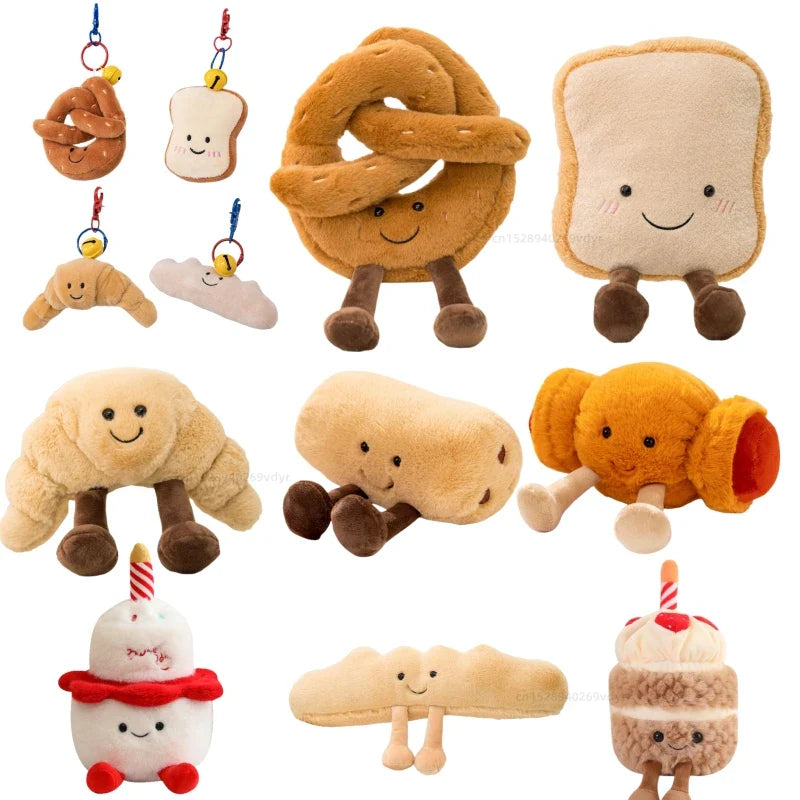 Cartoon Egg and Toast Plush Pillow Breakfast Stuffed Doll Cute Food Plush Gift