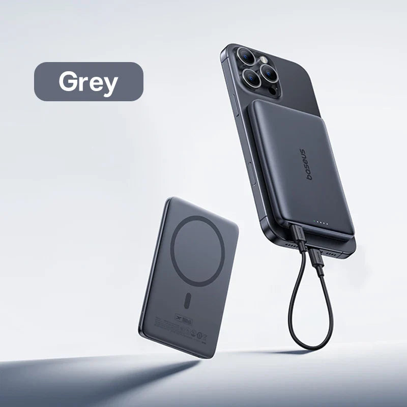 Card-Size Magnetic Power Bank 5,000mAh & 10,000mAh — PD Fast Charge 20W / 27W, 15W Magnetic Wireless Charger for Smartphones