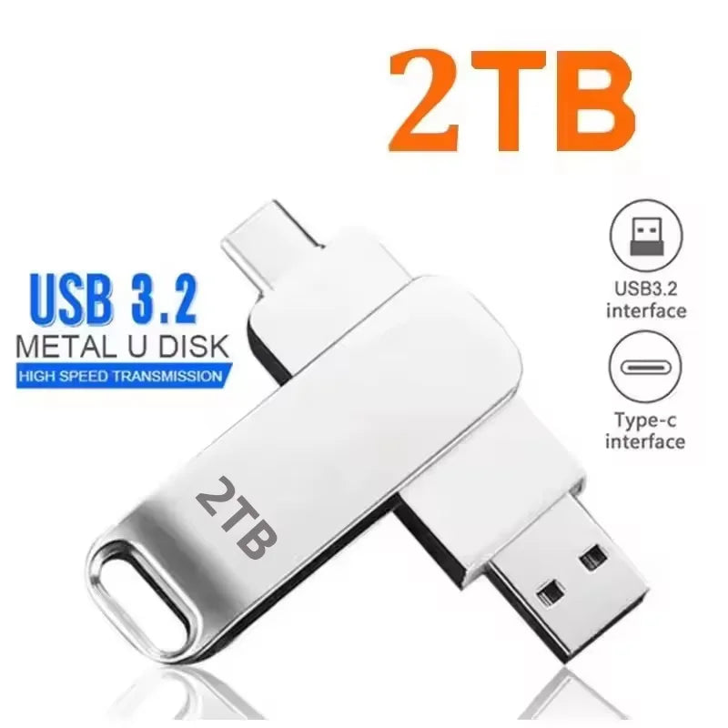 16TB USB 3.2 Metal Flash Drive – High-Speed Pendrive (1TB–16TB Options)