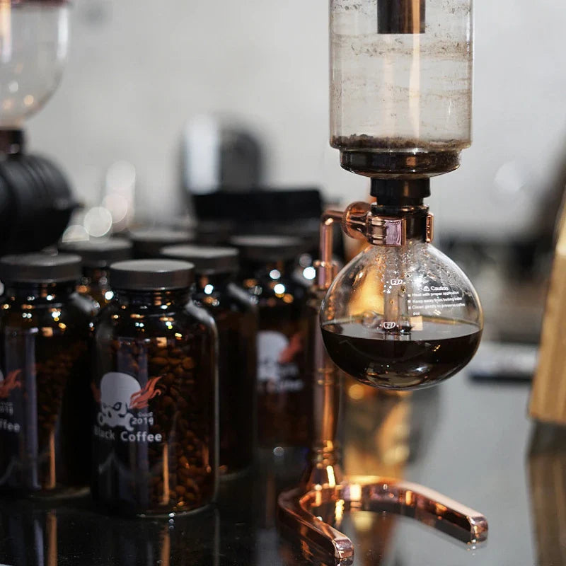 3-5 Cup Syphon Coffee Maker 600ml (20.3 fl oz) Heat-Resistant Glass Siphon Vacuum Brewer