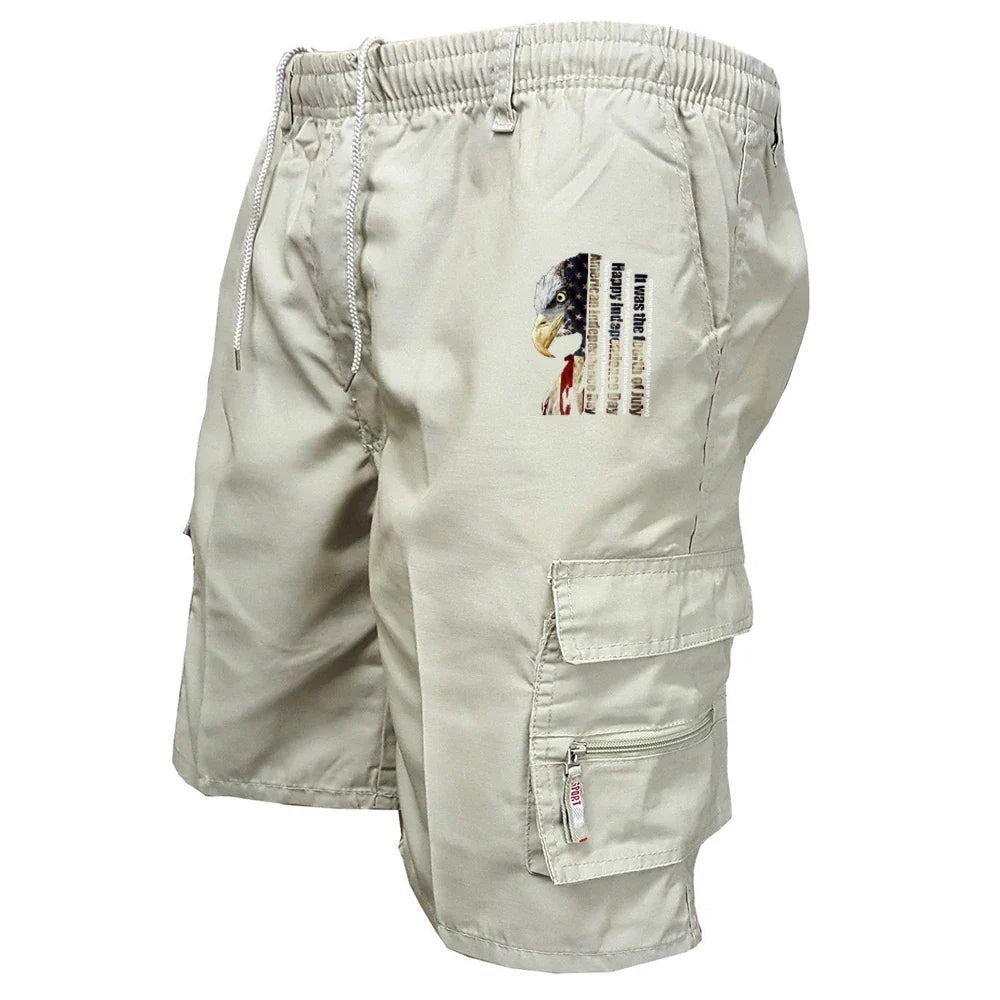 Men's Elastic Waist Cargo Work Shorts Men Outdoor Leggings Leisure Harajuku Street Style Jogging Shorts Loose Work Casual Shorts