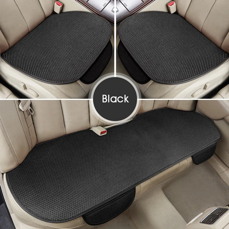 Summer Breathable Ice Silk Car Seat Cushion Cover - Cooling Non-Slip Universal Front & Rear Seat Protector Pad
