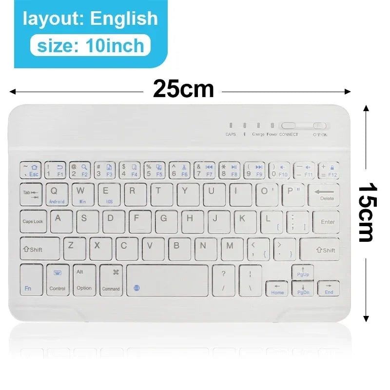 Bluetooth Compact 59-Key Wireless Keyboard for iPad Air/Pro/Mini & Tablets – Rechargeable, Micro USB, 7–13 Inch (17.8–33 cm) Compatible