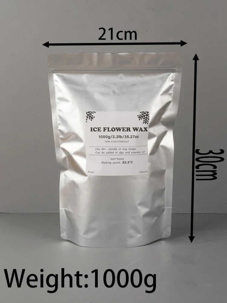 White Sand Wax 500–1000g (17.6–35.3 oz) for DIY Candle Making — Snowflake Wax Pearls & Ice Flower Scented Candle Accessories