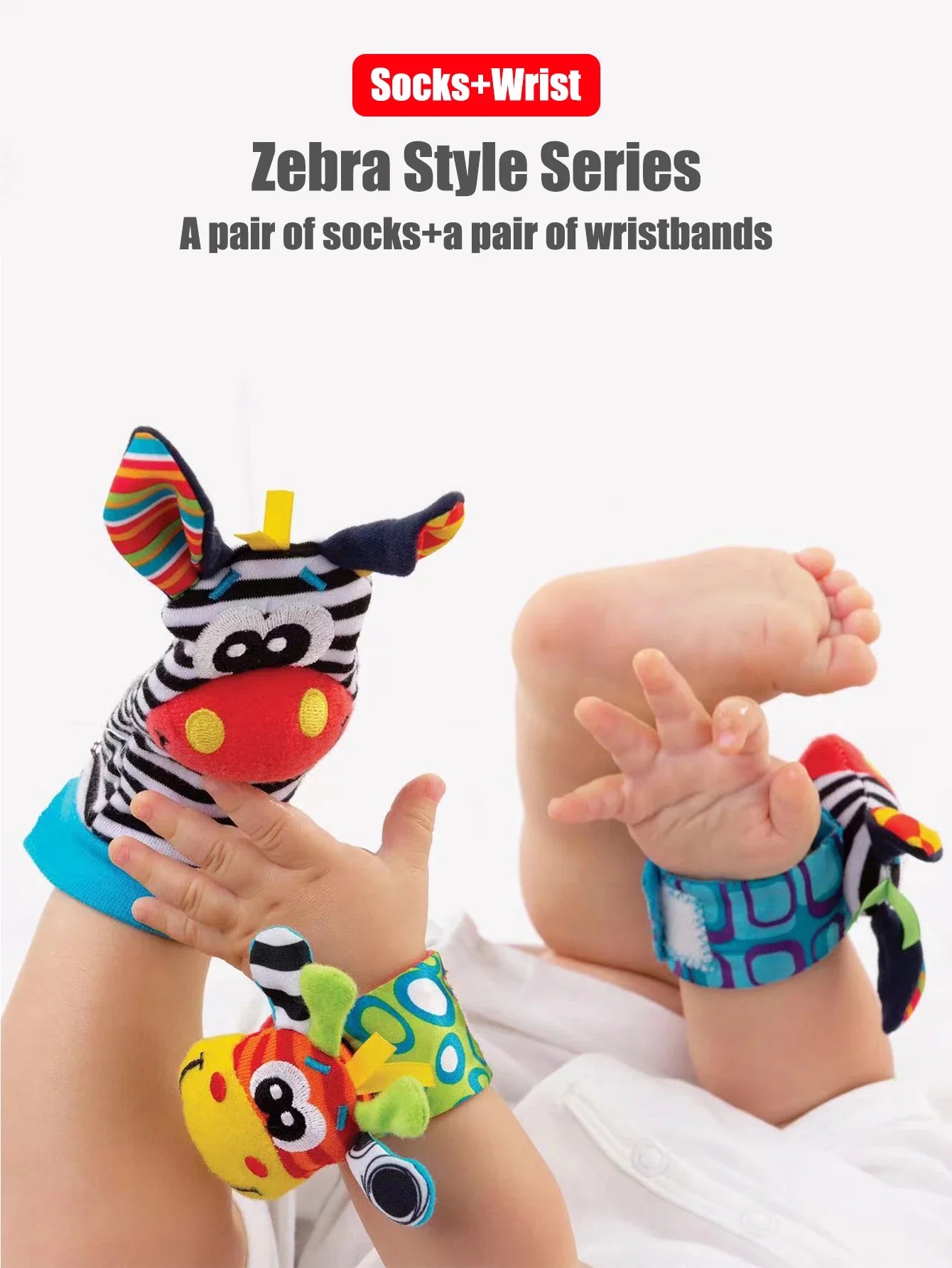 4-Pack Baby Wrist Rattle Socks – Infant Sensory Toy Socks 0-12 Months Unisex