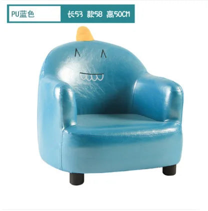 Kids Cartoon Sofa Chair — Children's Toddler Armchair & Learning Stool, Wooden Frame with High-Elastic Foam (22 x 21 x 19.7 in | 56 x 54 x 50 cm)