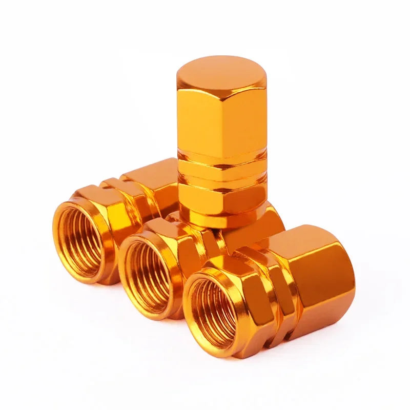 Aluminum Alloy Tire Valve Stem Caps — Dustproof Valve Caps for Car Motorcycle Bicycle (1.6 x 1.0 cm / 0.63 x 0.39 in)