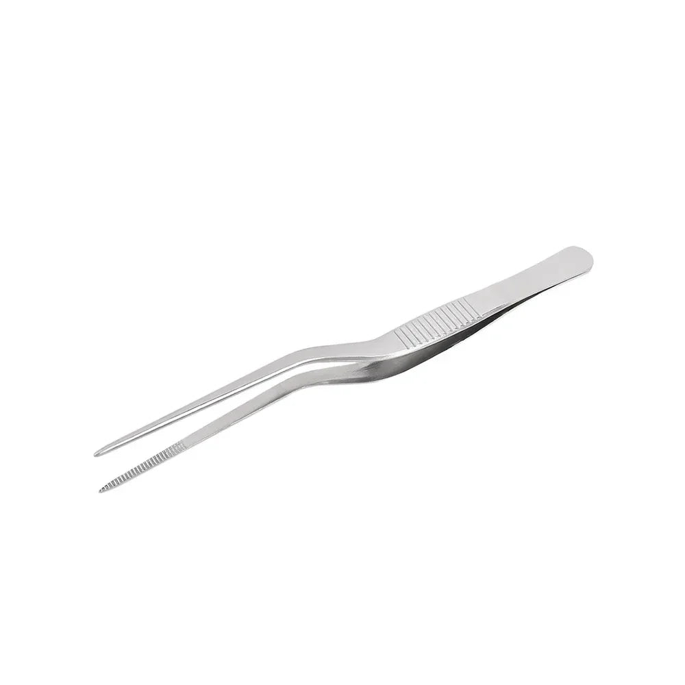 Stainless Steel Kitchen Tweezers & BBQ Tongs, Portable Food Clips — 1 or 3-Pack (14/16/20 cm | 5.5/6.3/7.9 in)
