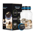 1.8L (61 fl oz) Transparent Coin Bank with Smart Coin Counter – Large Capacity Money Jar for USD EUR GBP
