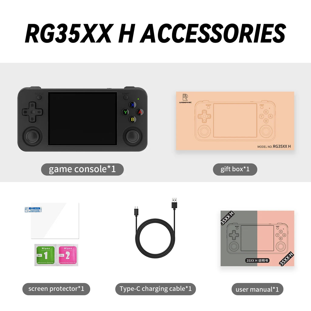 Handheld Retro Game Console 3.5-inch IPS Screen - Linux Portable Gaming, 64GB Storage, 3300mAh Battery, WiFi Bluetooth & HDMI