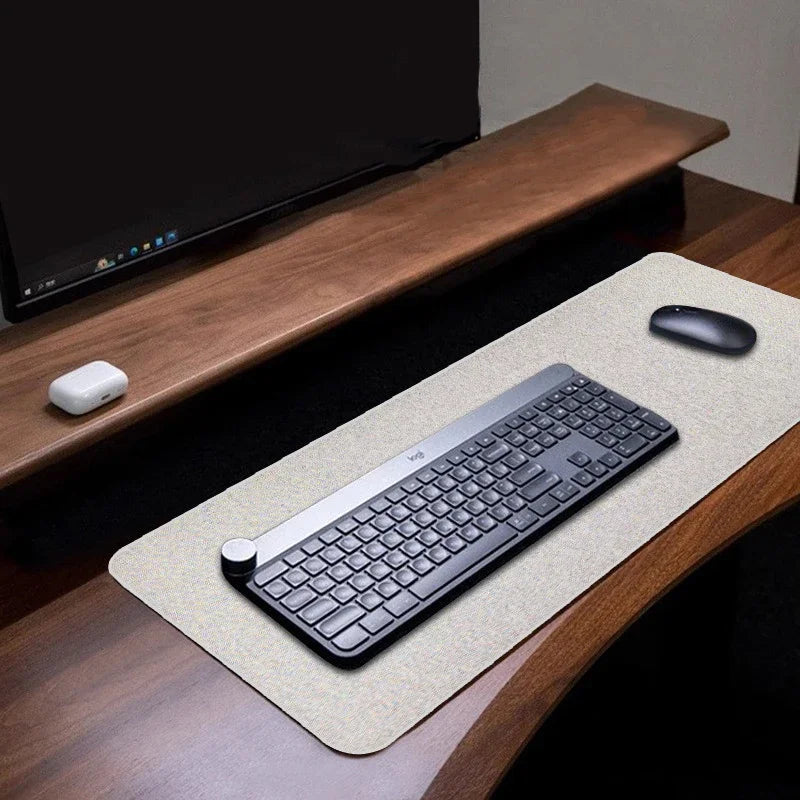 Cotton-Linen XXL Gaming Mouse Pad Rubber Anti-Slip Keyboard & Mouse Desk Mat — 31.5 x 11.8 in (800 x 300 mm) / 35.4 x 15.7 in (900 x 400 mm)