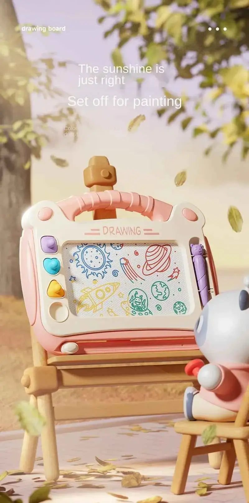 Children Cartoon Drawing Board Baby Puzzle Magnetic Writing Board Toy Graffiti Magnetic Drawing Board Montessori Toy for Kids