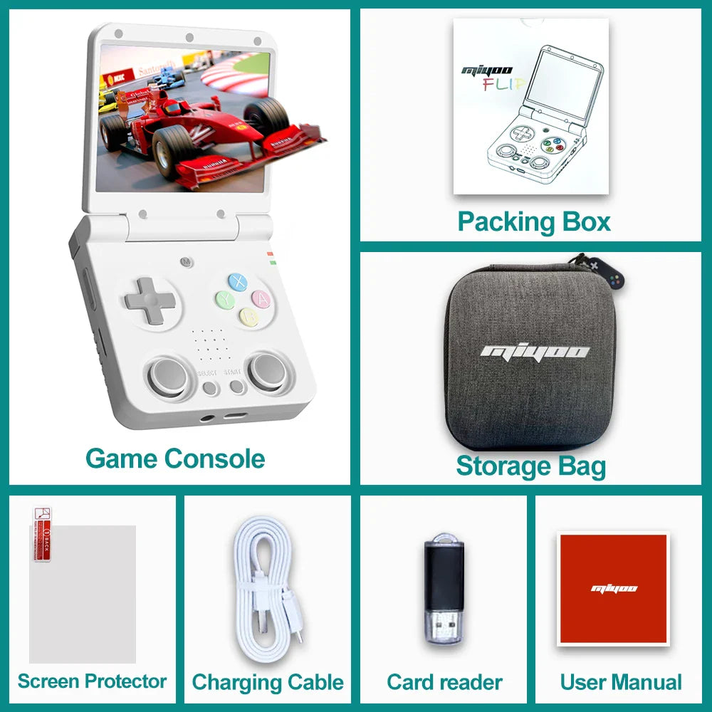 3.5-inch IPS Handheld Retro Game Console – Linux Onion OS, Bluetooth, Mini HDMI, 64GB TF Card Included