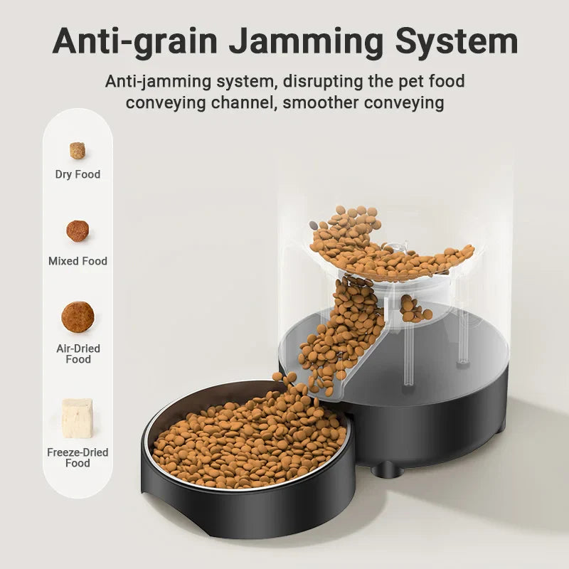 2L (67.6 fl oz) Automatic Pet Feeder – Smart Kibble Dispenser with Button Control, Programmable Auto Feeder for Cats & Small Dogs