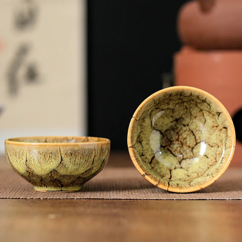 45ml (1.5 fl oz) Ceramic Tasting Teacup – Satin Blue Jianzhan Master Cup for Gongfu Tea