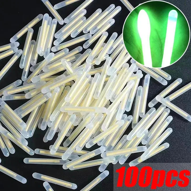 50/100-Pack Fluorescent Fishing Rod Lights Luminous Floating Bobbers for Night Fishing