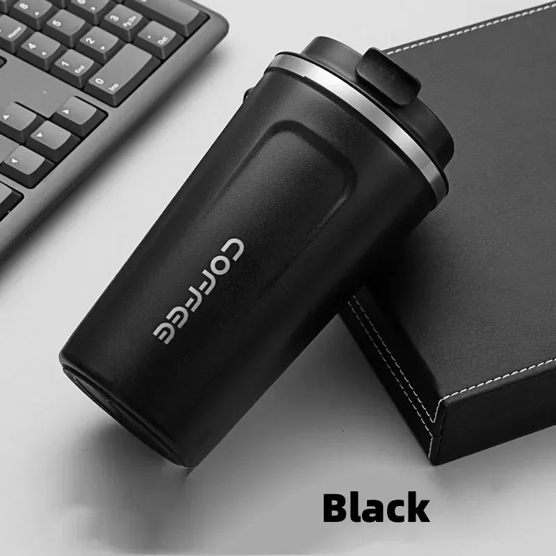 Stainless Steel Vacuum Travel Mug 380ml (12.8oz) & 510ml (17.2oz) Leakproof Thermos for Coffee and Water