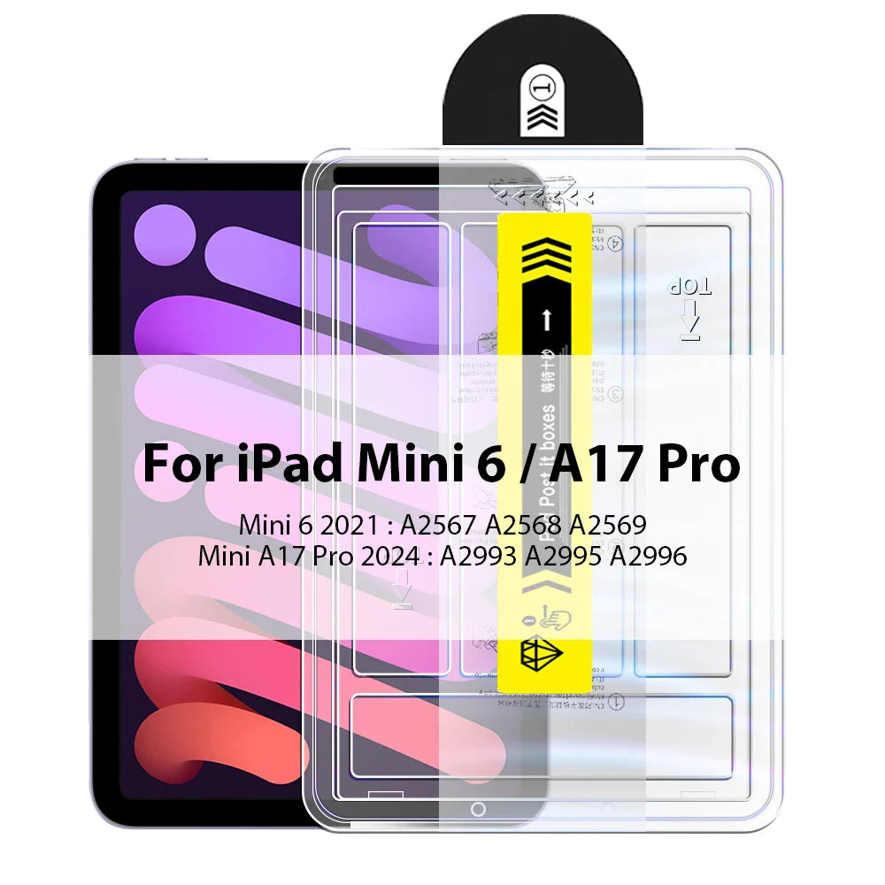 Tempered Glass Screen Protector for iPad Pro, Air & Mini — Fits 13-inch (33 cm), 12.9-inch (32.8 cm), 11-inch (27.9 cm), 10.9-inch (27.7 cm), 10.2-inch (25.9 cm), 8.3-inch (21.1 cm) — Anti-Fingerprint, Scratch-Resistant,