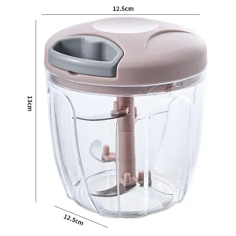 Manual Garlic Press Chopper 500ml/900ml Stainless Steel Blade Garlic Crusher & Onion Cutter
