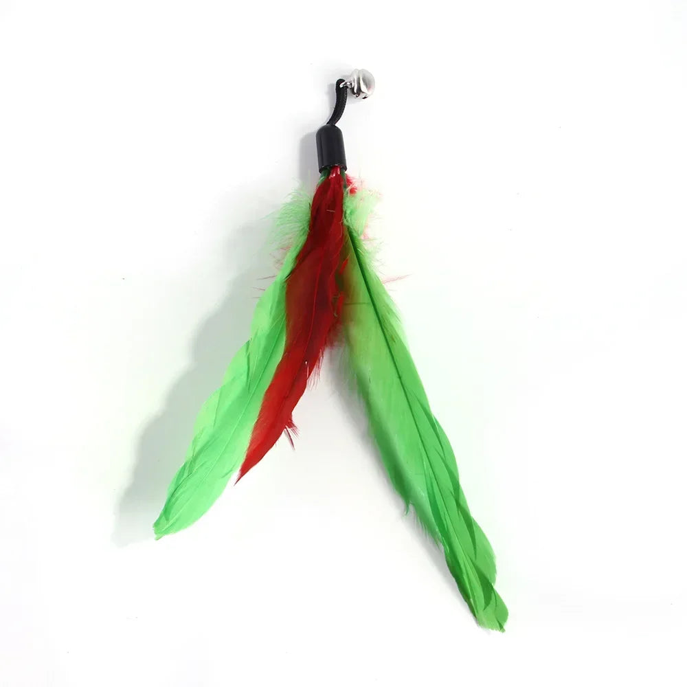 Interactive Cat Feather Toy Refill Kit – Feather Birds, Faux Worm & Foam Ball with Bell for Kittens