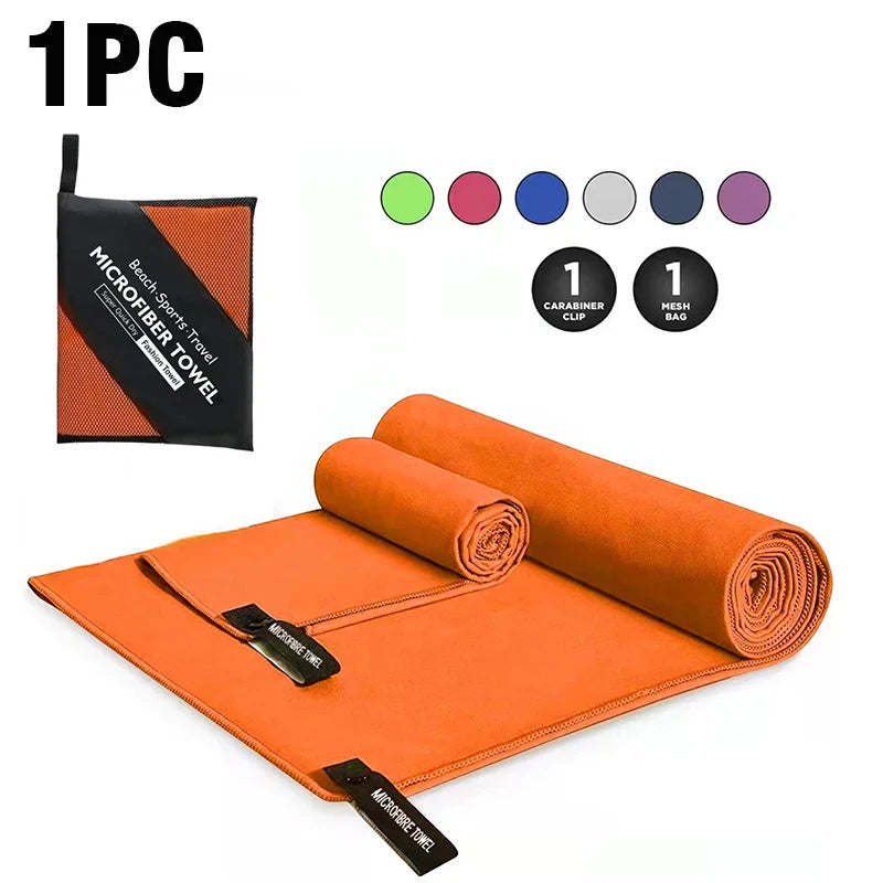 Microfiber Quick-Dry Large Beach & Sports Towel for Travel, Gym, Yoga, Swimming
