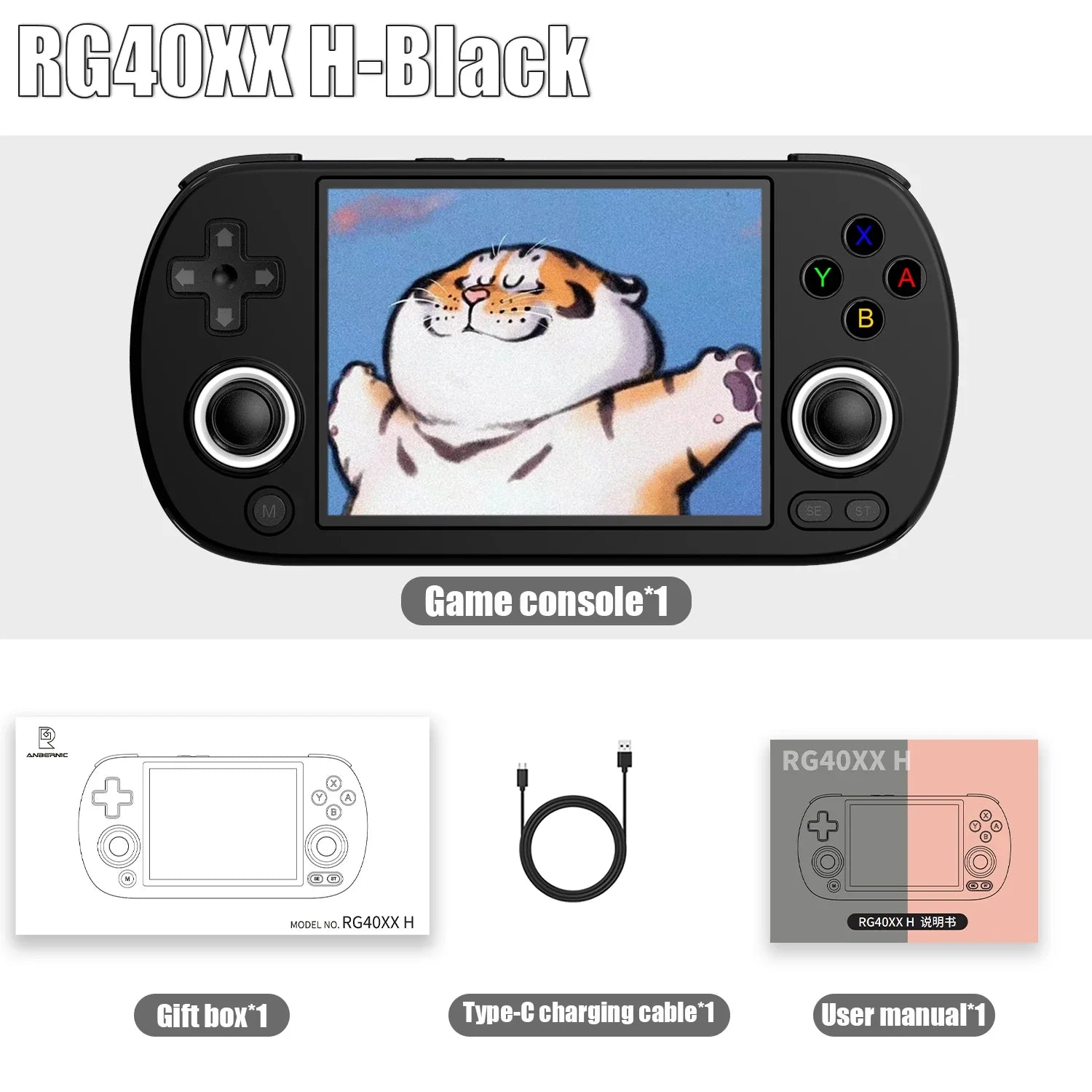 Retro Handheld Game Console 4.0-inch (102 mm) IPS 640x480, 3200mAh Battery, RGB Joystick, 5,000+ Built-in Games, Up to 512GB Expandable