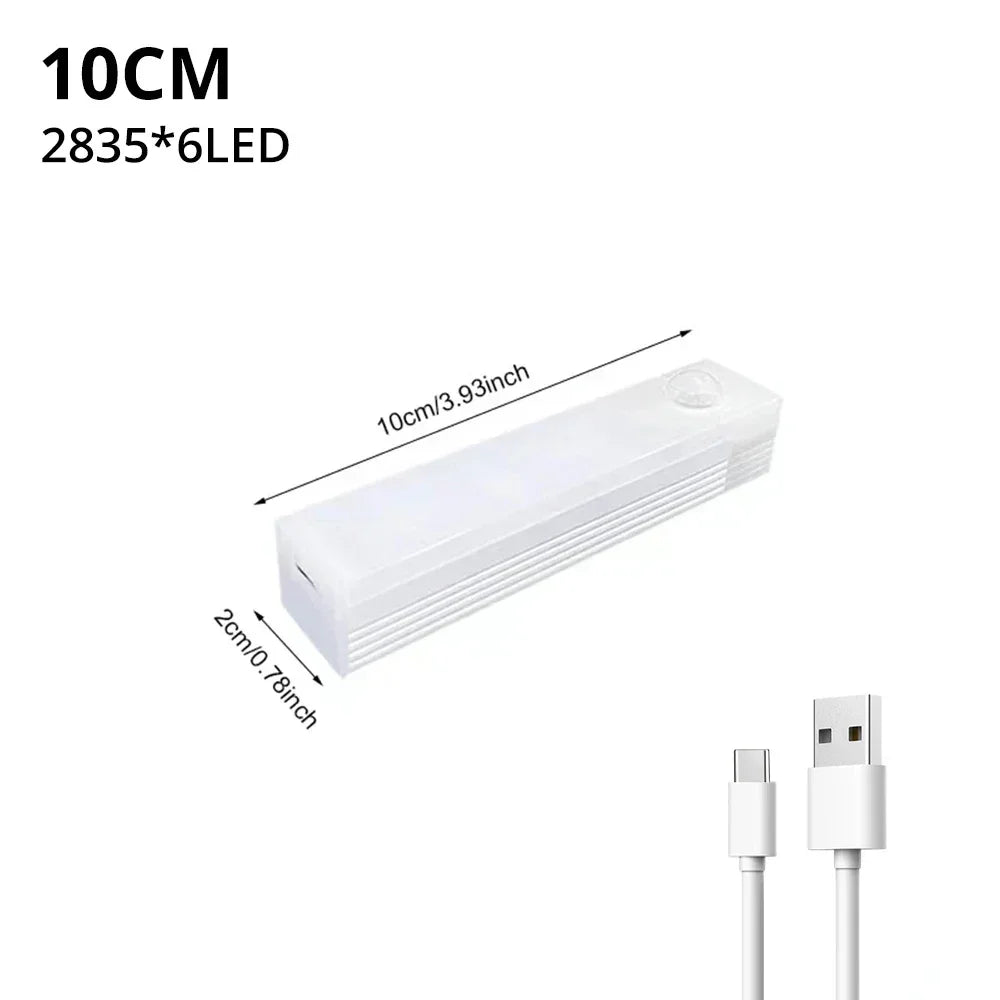 Motion Sensor Rechargeable LED Light for Closet Cabinet Wardrobe, Wireless Under-Cabinet Night Light, 4/8/12/20 in (10/20/30/50 cm)