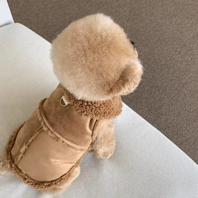 Warm Fleece Pet Vest for Small & Medium Dogs and Cats, Winter Jacket, Harness-Friendly
