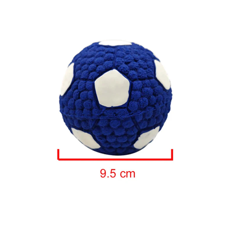 Dog Squeaky Latex Ball Chew Toy – Dental Cleaning Training & Interactive Play (Rugby, Tennis, Volleyball, Football, Basketball Shapes)