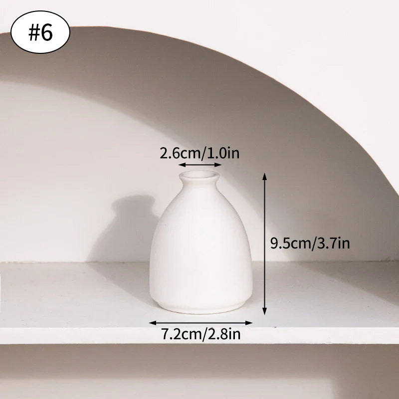 Ceramic Decorative Vase for Dried Flowers & Hydroponic Plants, Modern Table Ornament for Living Room Bedroom Office
