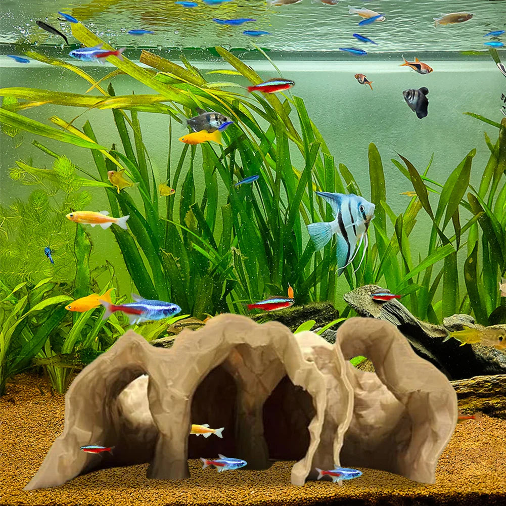 3D Printed Aquarium Cave Hideout – PLA Fish Tank Tunnel Shelter (Small/Medium/Large)