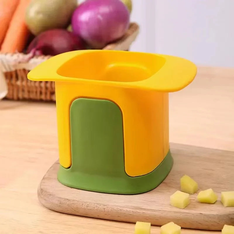 Multifunctional Vegetable Slicer and Dicer Manual Hand-Press Cutter with Stainless Steel Blades