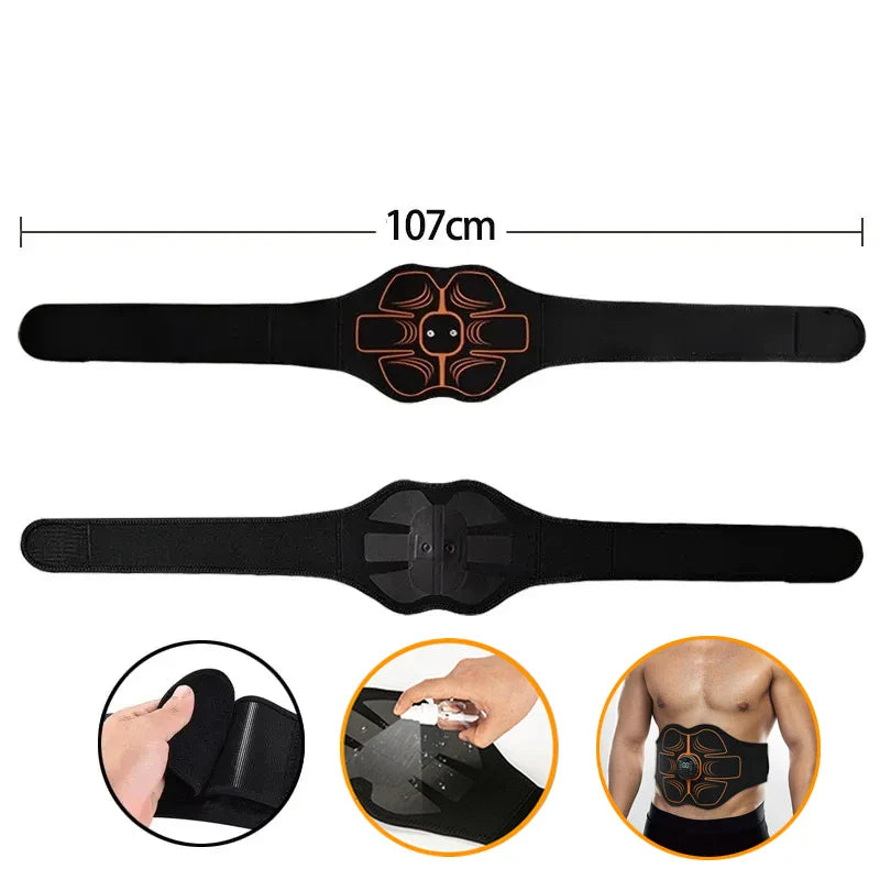 EMS Abdominal Muscle Stimulator Trainer Belt – USB Rechargeable Toning Belt for Waist & Belly, 10 Modes 30 Levels