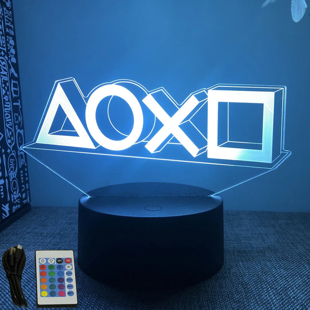 Neon Gamer 3D LED Night Light RGB – Gaming Table Lamp for Kids, Bedroom & Gamer Room