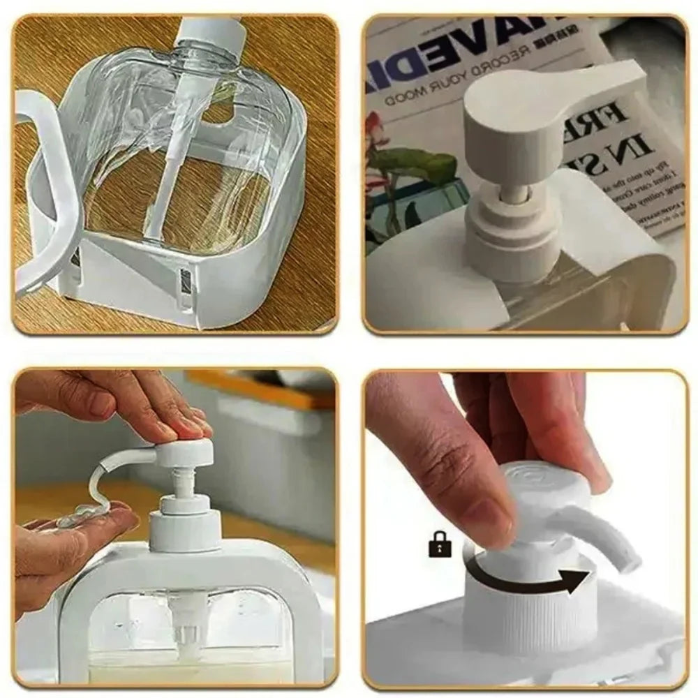 Transparent Pump Soap Dispenser Bottle 300ml/500ml (10oz/17oz) Refillable for Liquid Soap, Shampoo, Shower Gel, Dish & Laundry
